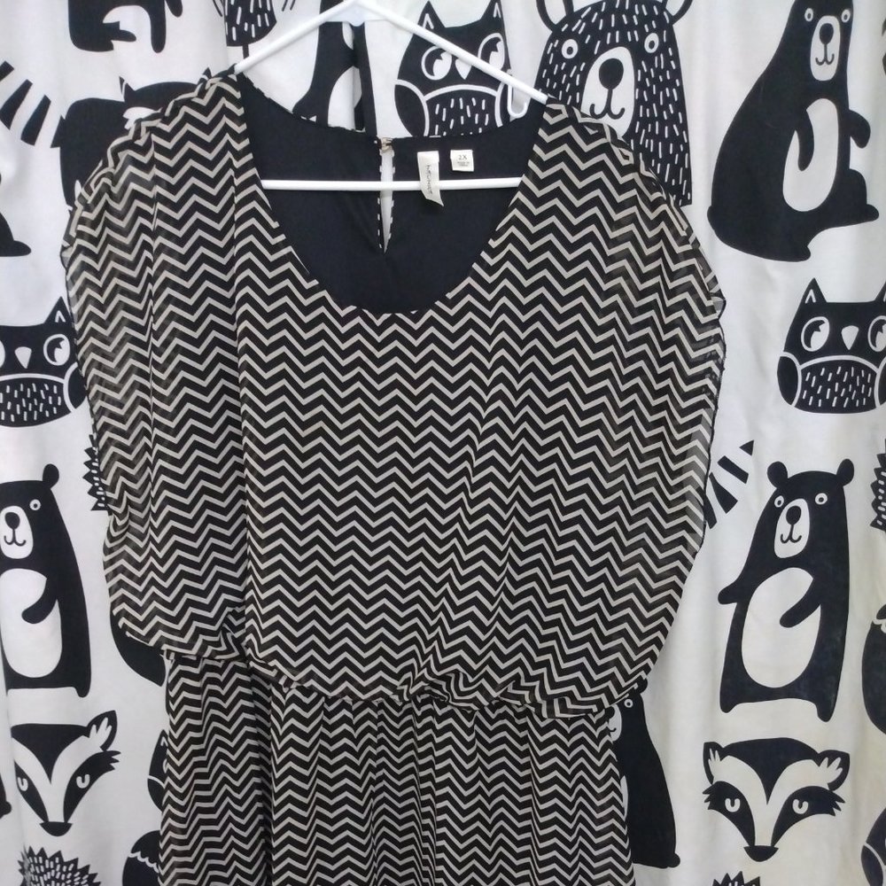 Navy/black Chevron dress
